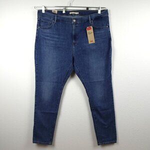 Levi's 721 Skinny Jeans Women's Plus Size 24W Blue Stretch Denim High Rise